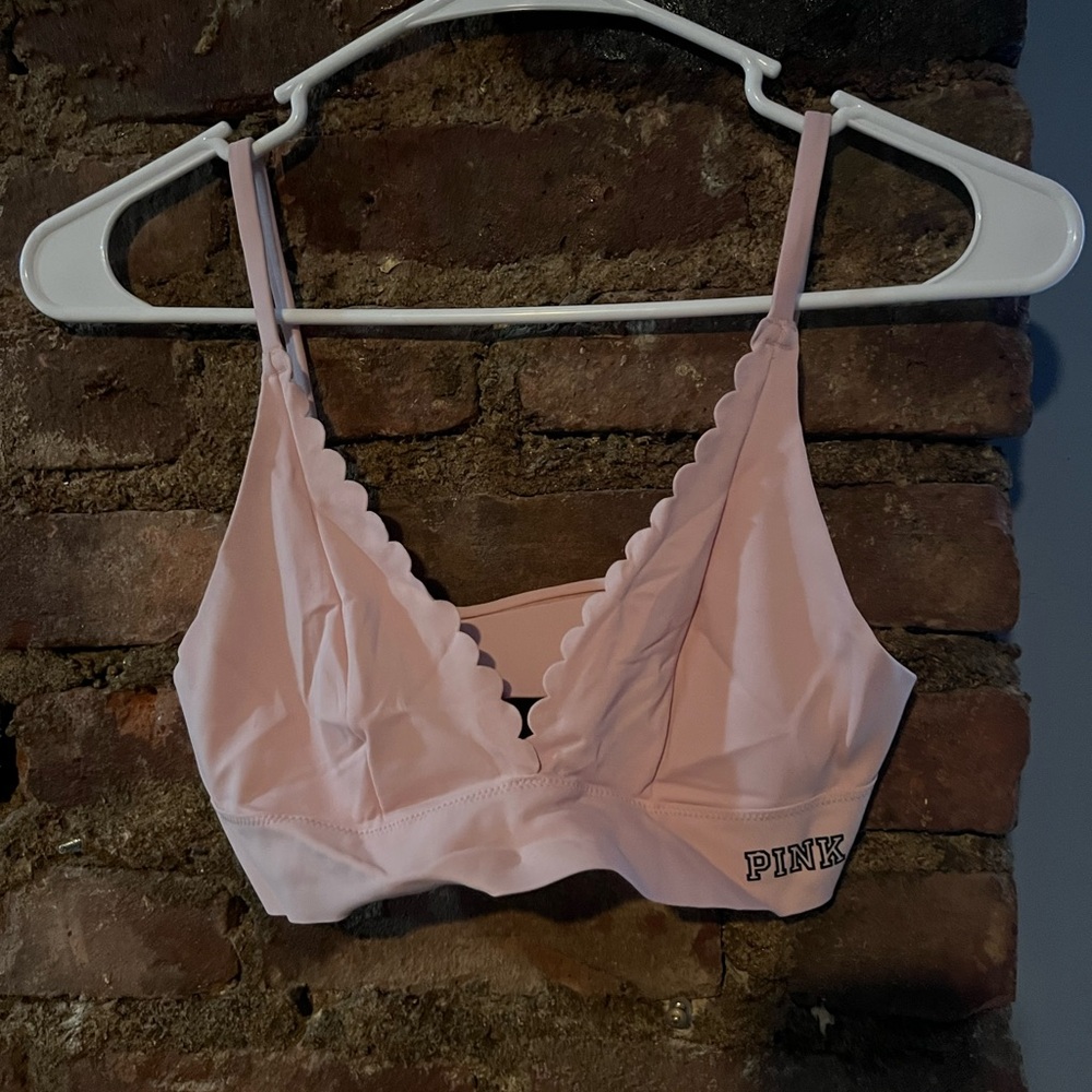 PINK Victoria's Secret Scalloped Edge Bralette - Soft Pink